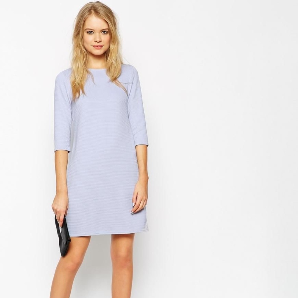 ASOS Jumbo Ribbed Shift Dress 3/4 Sleeves